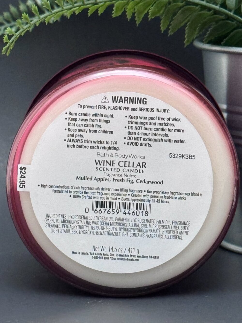 BBW Wine Cellar Bath & Body Works 3 Wick Candle - Picture 9 of 10